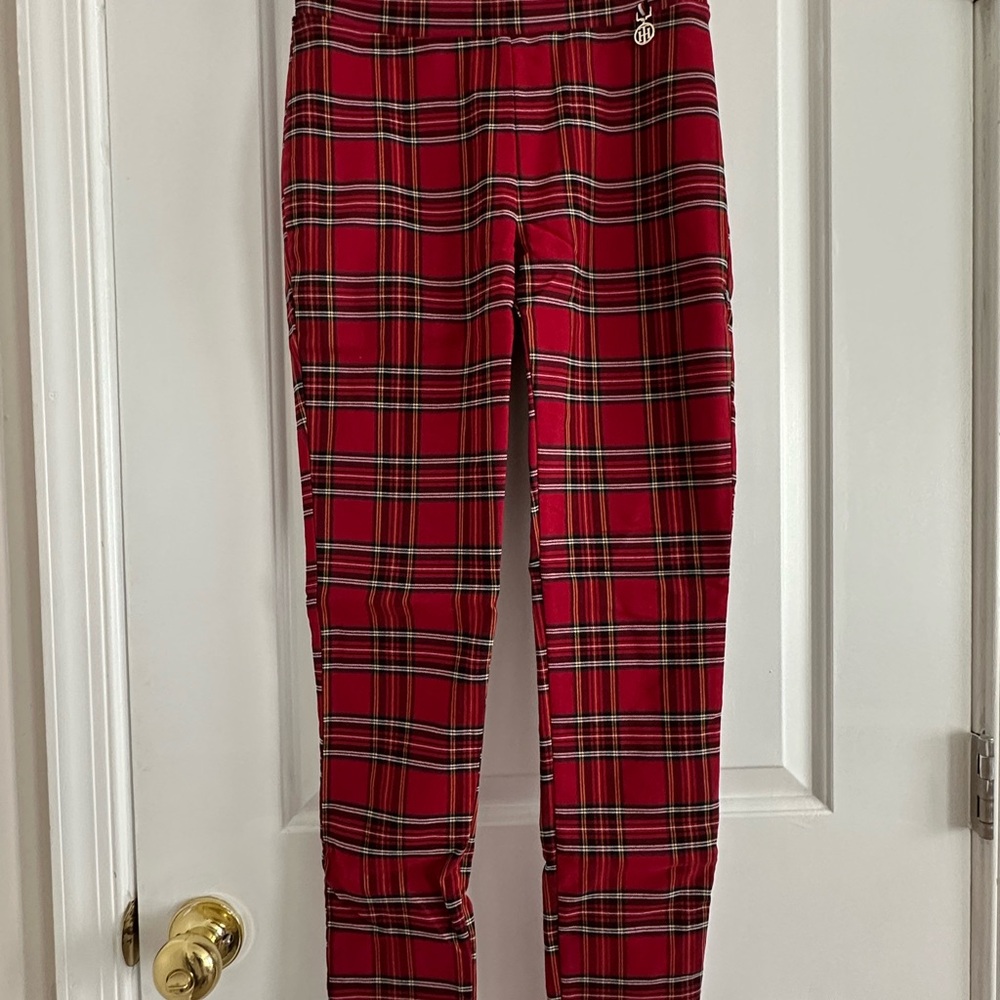 Tommy Hilfiger Red Plaid Skinny Pants